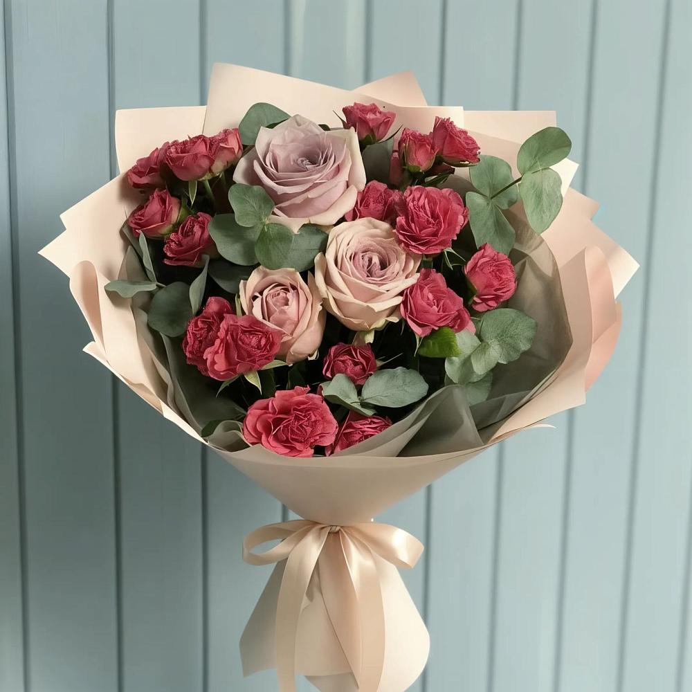 Букет цветов из: Гвоздики и Розы в Шереметьевка