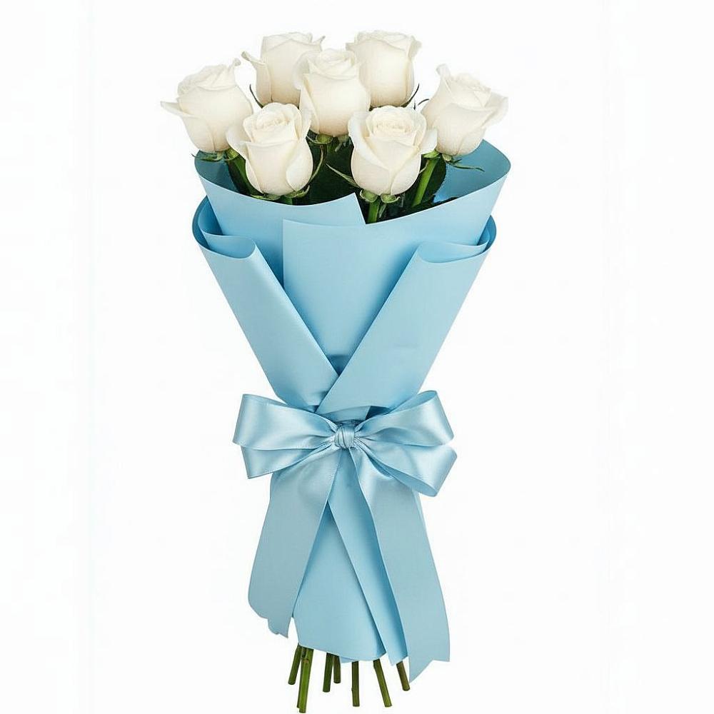 Букет 7 белых роз Проуд в Шереметьевка