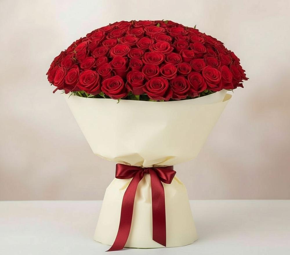 Букет 101 Красная роза Милано в Шереметьевка