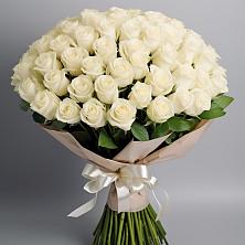 Букет 101 беля роза Белоснежка в Шереметьевка