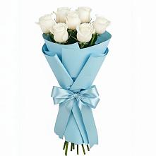 Букет 7 белых роз Проуд в Шереметьевка