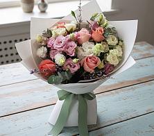 Букет цветов из:  Розы, Лизиантусы и Гвоздики #REPLACE_PRED# Шереметьевка