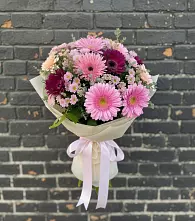 Букет цветов из:  Герберы и Хризантемы в Шереметьевка