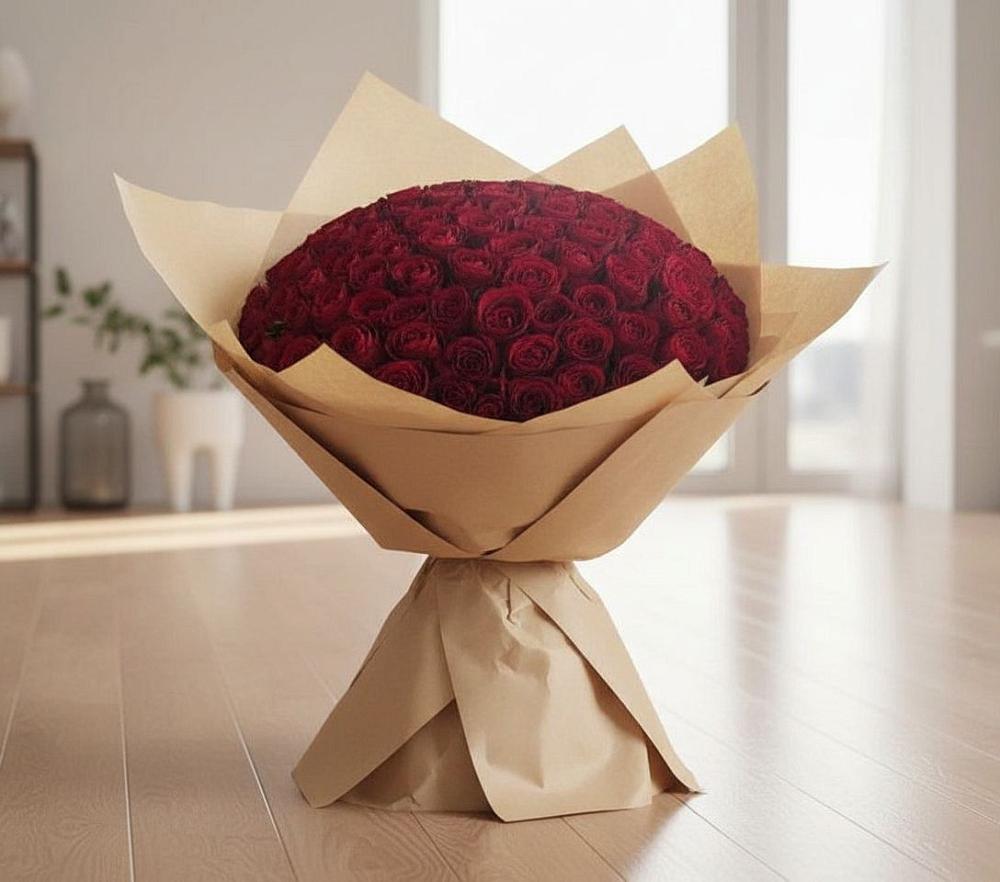 Букет 101 Красная роза в Шереметьевка