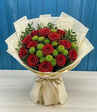 Букет цветов из:  Розы и Хризантемы #REPLACE_PRED# Шереметьевка