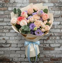 Букет цветов из:  Розы, Лизиантусы и Гвоздики #REPLACE_PRED# Шереметьевка